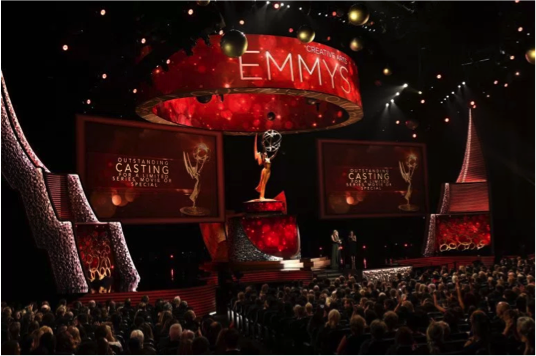 The stage of the 2016 Emmy Awards