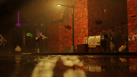 Rainy Bench Scene